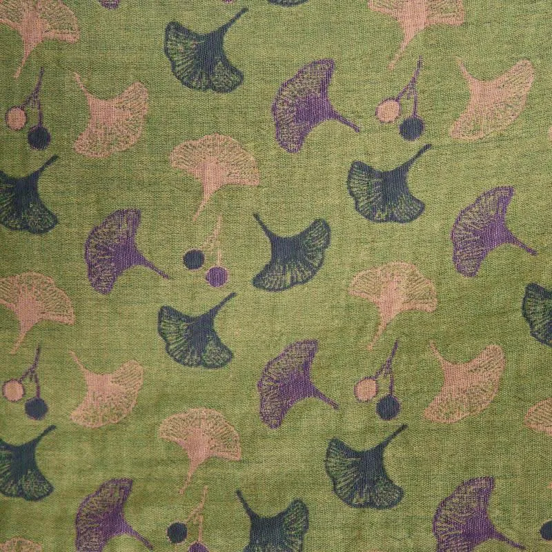 Loungekleid mit Ginkgo-Blumenmuster und Bindebändern