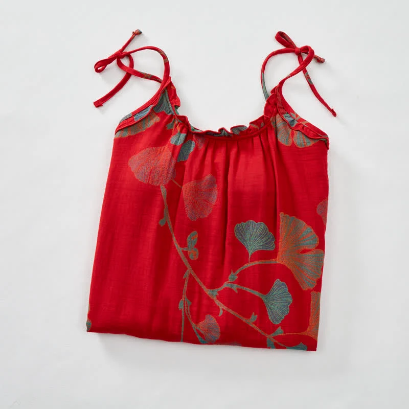 Maxikleid mit Ginkgoblatt-Schnittmuster