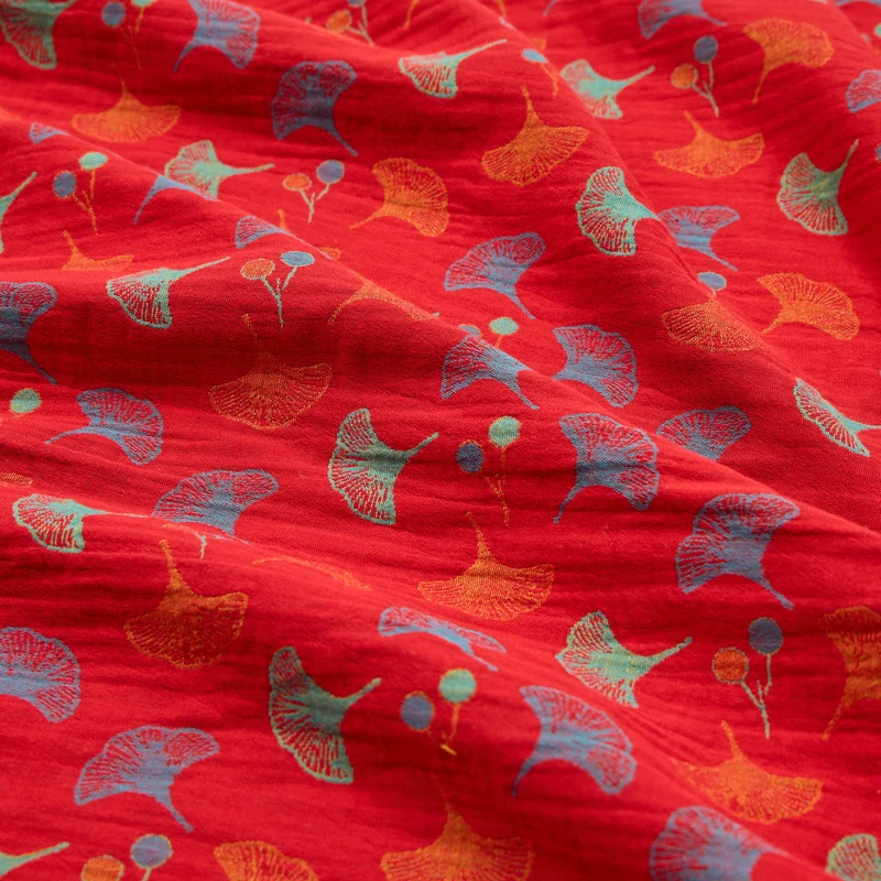 Ginkgoblatt-Baumwoll-Jacquard-Stoff