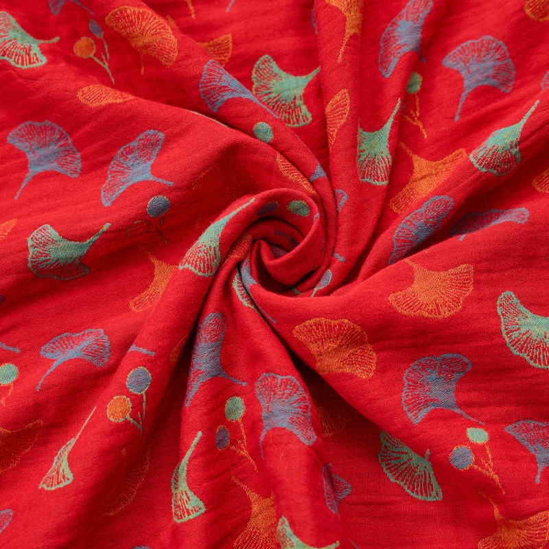 Ginkgoblatt-Baumwoll-Jacquard-Stoff