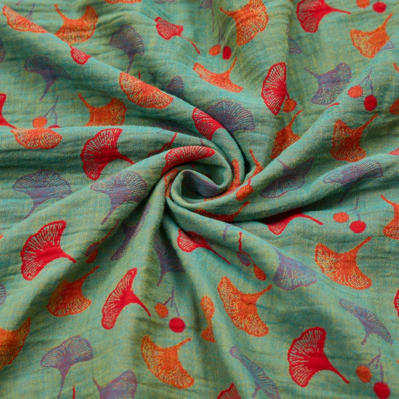 Ginkgoblatt-Baumwoll-Jacquard-Stoff