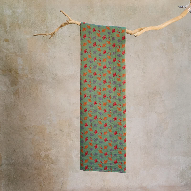 Ginkgoblatt-Baumwoll-Jacquard-Stoff