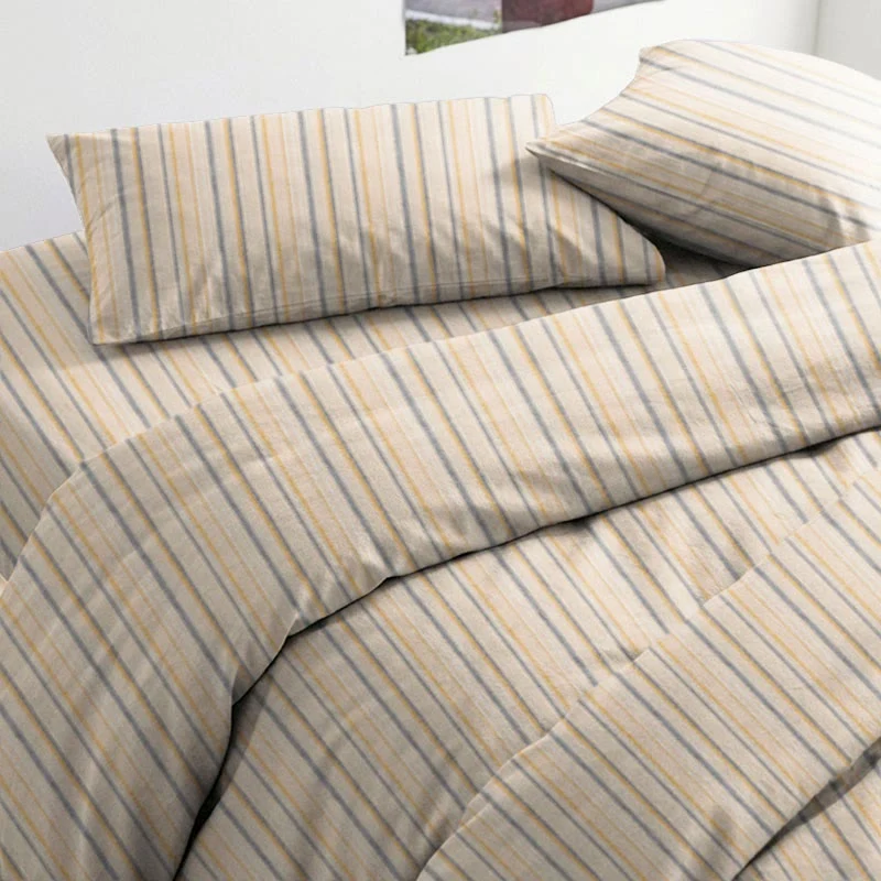 Neutral gestreiftes Twin XL Schlafsaal-Bettwäscheset