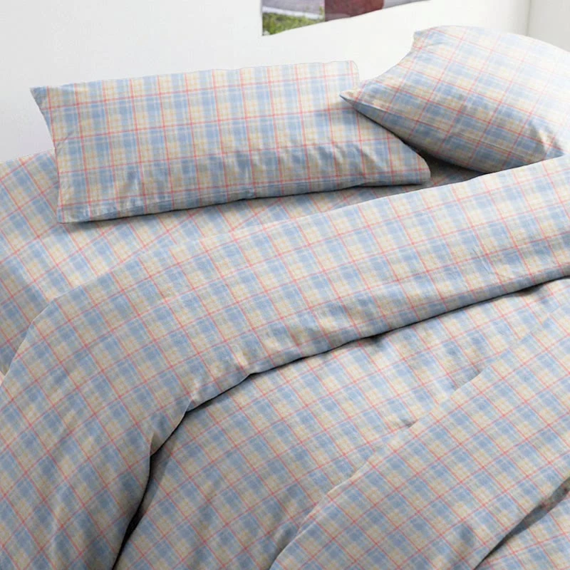Pastellfarbenes Vichy-Karo-Bettwäscheset (Einzelbett XL)