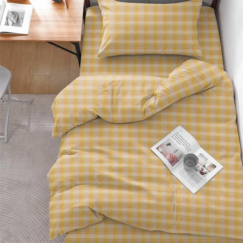 Pastellfarbenes Vichy-Karo-Bettwäscheset (Einzelbett XL)