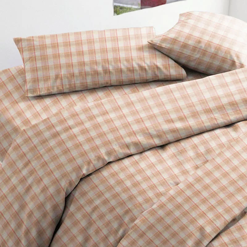 Pastellfarbenes Vichy-Karo-Bettwäscheset (Einzelbett XL)