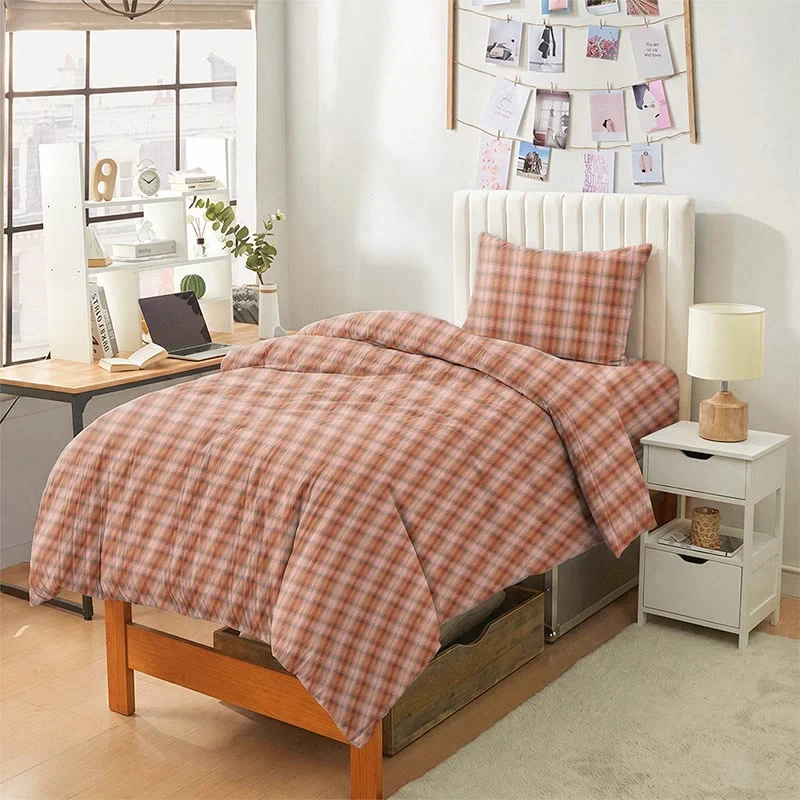 Bettwäsche-Set im Cottage-Karo-Design, Einzelbett XL, für Studentenwohnheim