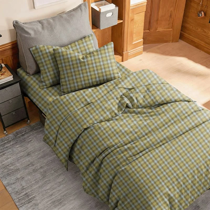 Bettwäsche-Set im Cottage-Karo-Design, Einzelbett XL, für Studentenwohnheim