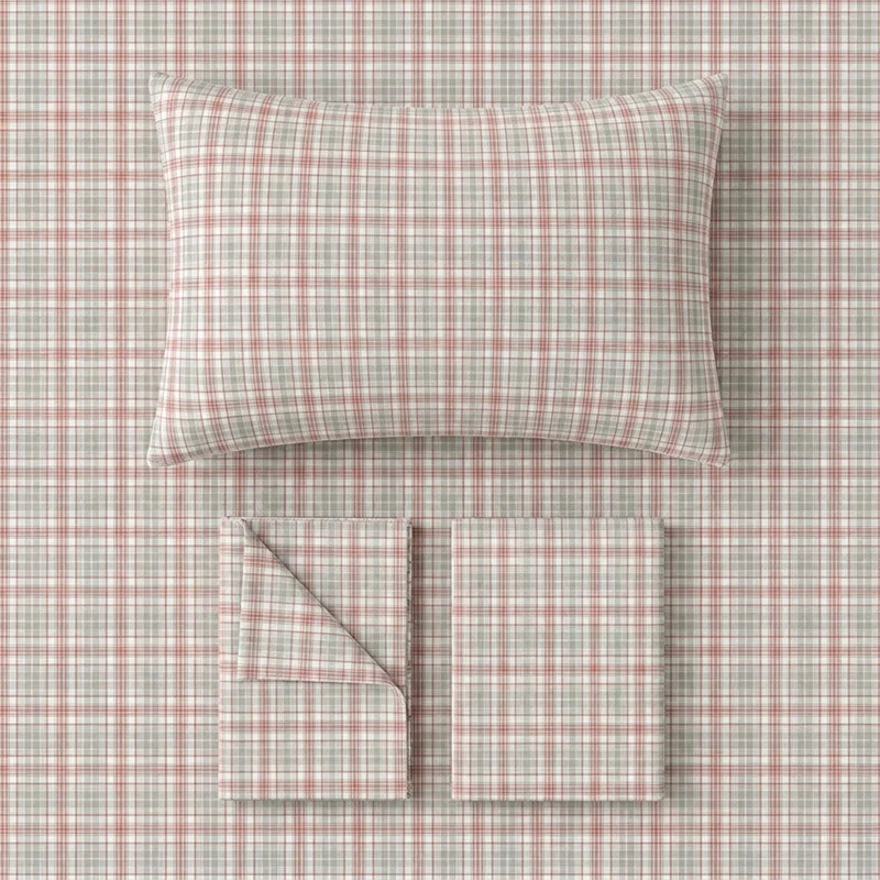 Rosa kariertes Bettwäscheset für Einzelbett XL ( Schlafsaal)
