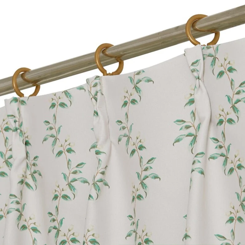 Landhausstil Vorhang mit grünem Blättermuster