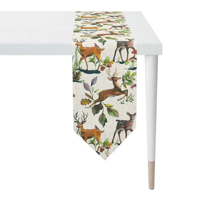 APELT 5883 Tischband Herbstmotiv Waldtiere