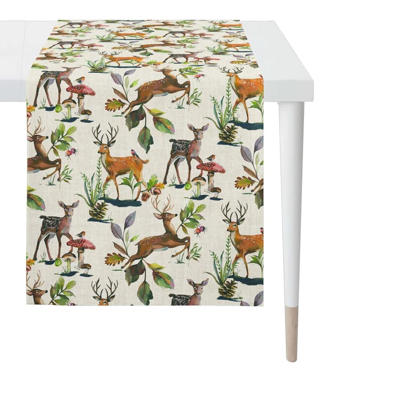APELT 5883 Tischläufer Herbstmotiv Waldtiere