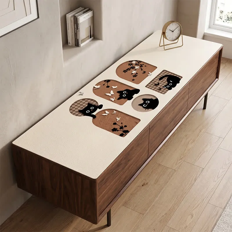 Tischset aus PU-Leder mit Katzenmotiv