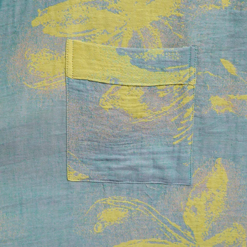 Kimono-Bademantel aus doppellagigem Baumwollgewebe mit Blumenmuster im Boho-Stil