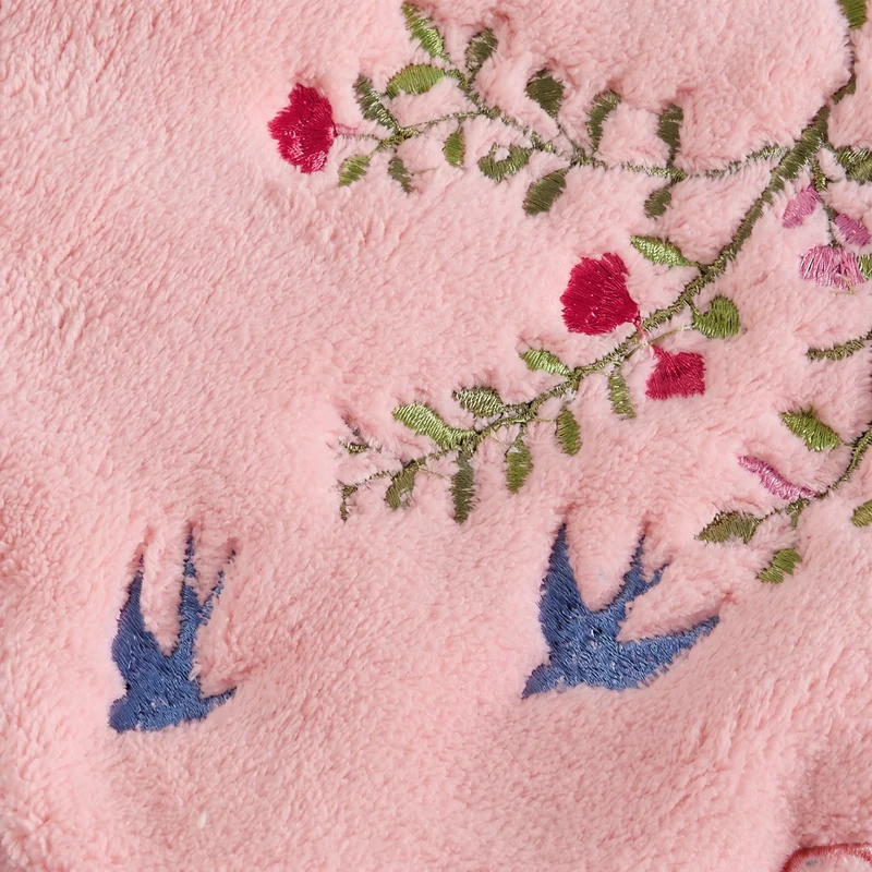 Handtuch aus Korallenvlies mit Vogel- und Blumenmuster