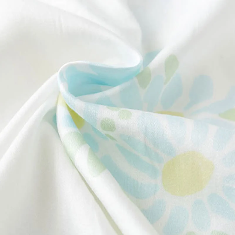 Pyjama-Shorts-Set mit Sonnenblumen-Minz-Kontrastbesatz