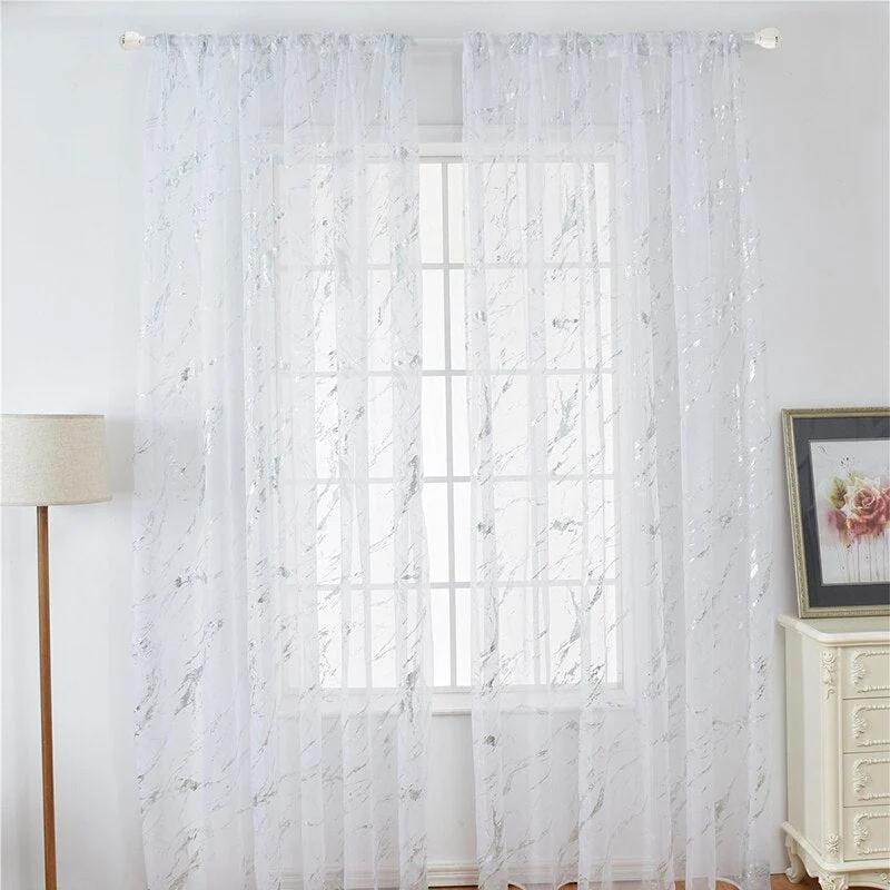 Transparente Gardine Mascaty in Marmor-Optik