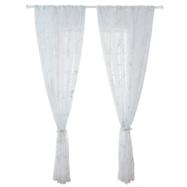 Transparente Gardine Mascaty in Marmor-Optik