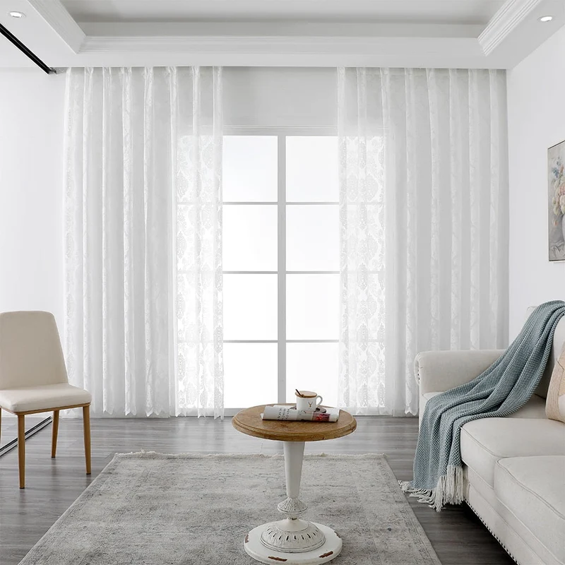 Transparente Gardine Adana mit Damastmuster