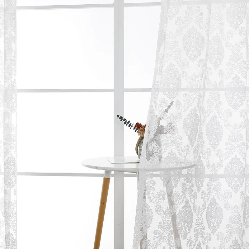 Transparente Gardine Adana mit Damastmuster