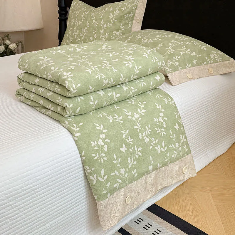 Baumwoll-Leinen-Decke mit Rankenmuster