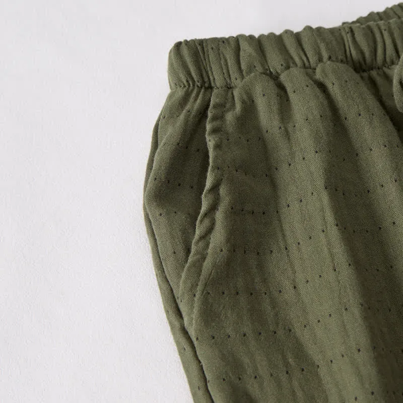 Lässige Lounge-Shorts aus Baumwollgaze mit Kordelzug