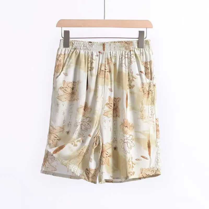 Weiche Lounge-Shorts aus Baumwolle mit Blumenmuster