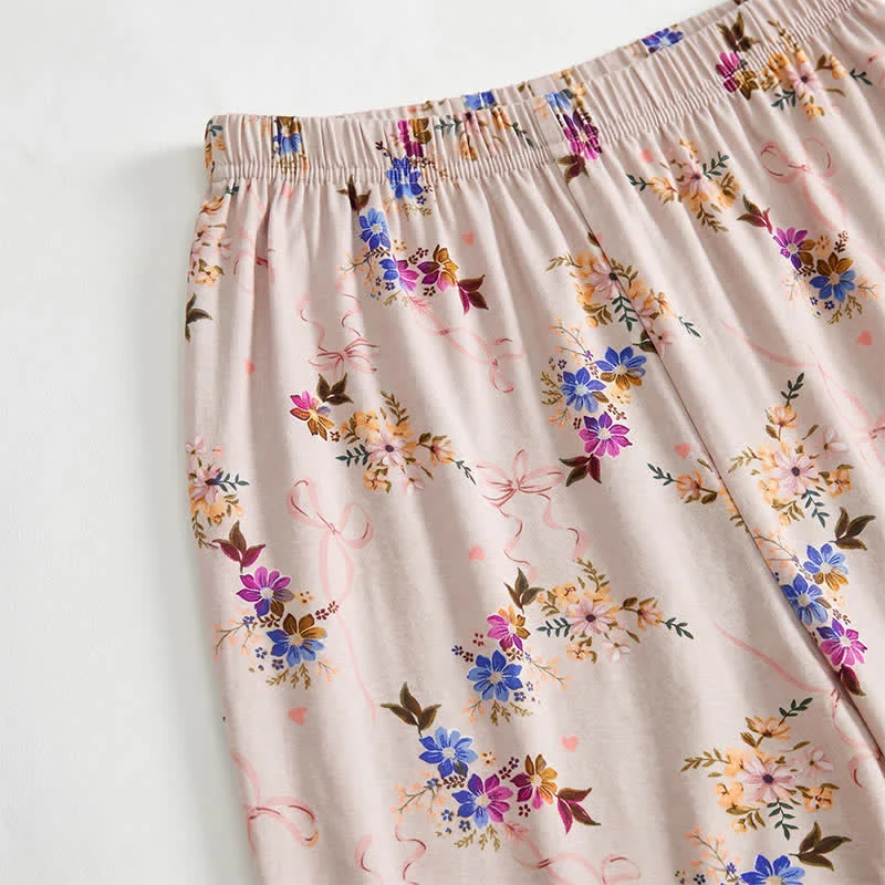 Vintage-Loungeshorts mit Blumenmuster und lockerer Passform