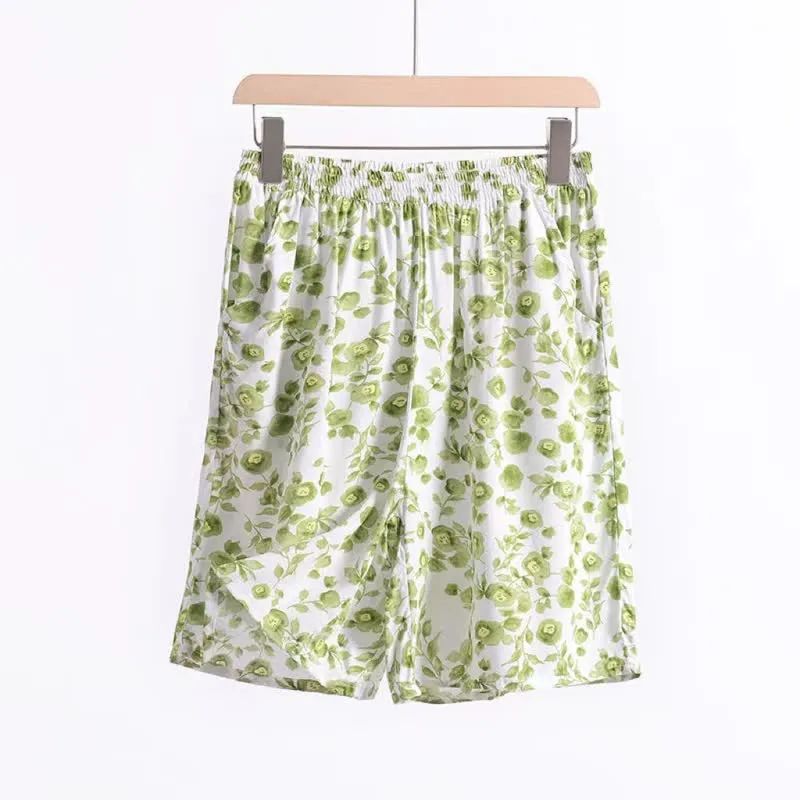 Sommerliche Lounge-Shorts aus Baumwolle mit Blumenmuster