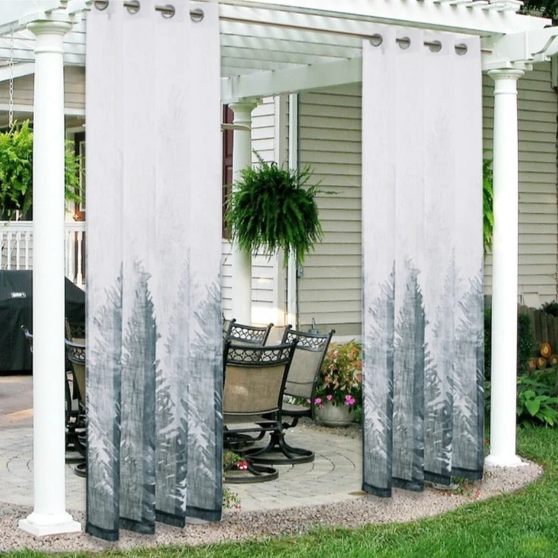 Transparenter Outdoor Vorhang Woolf Waldmotiv