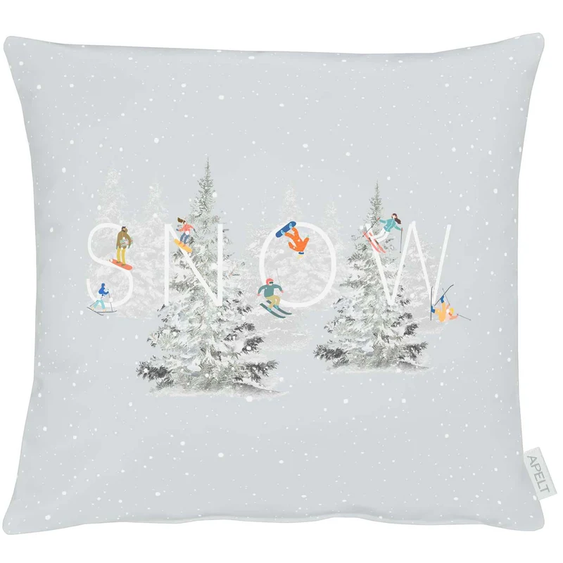 APELT 4689 Kissenbezug winterliches Schriftmotiv