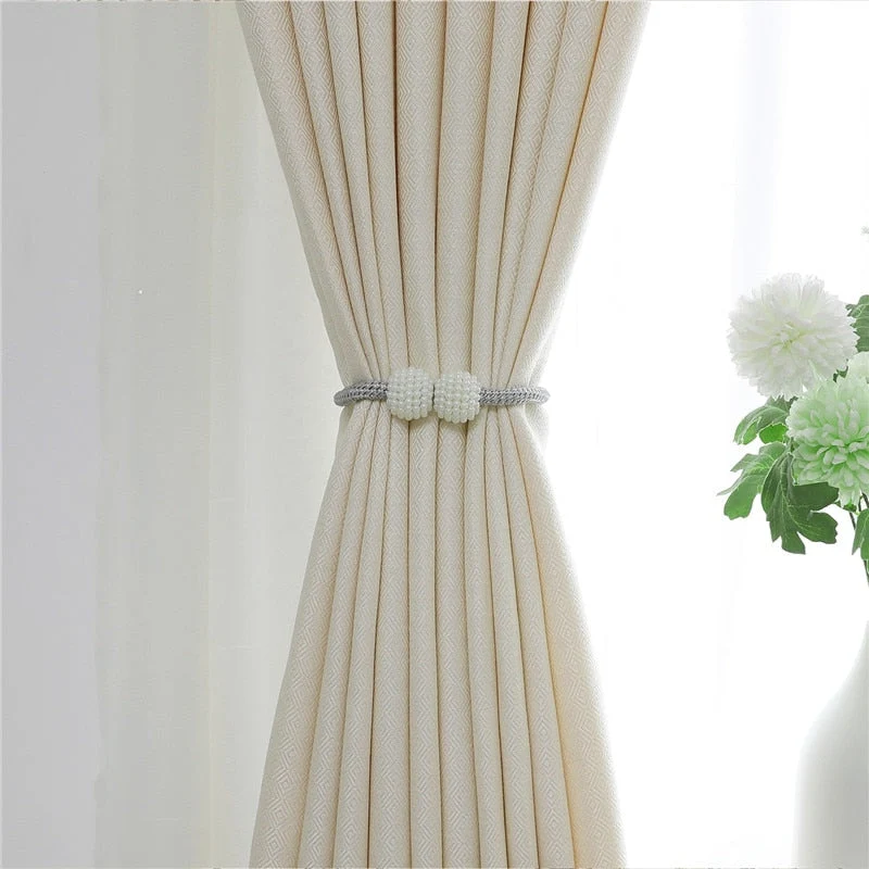 Eleganter Leinenoptik Vorhang in Beige