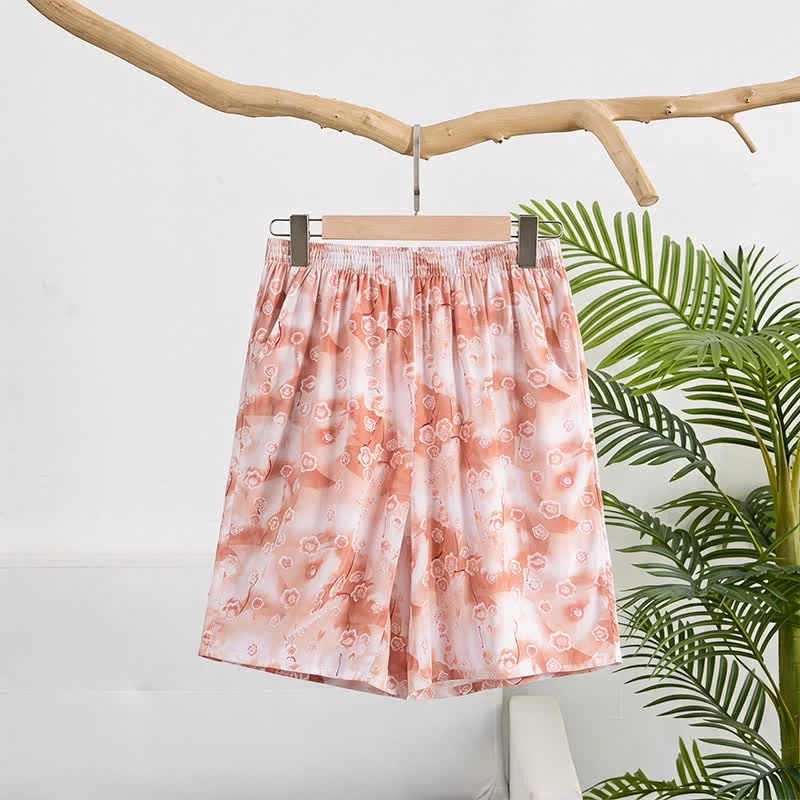Sommerliche, geblümte Baumwoll-Shorts zum Entspannen
