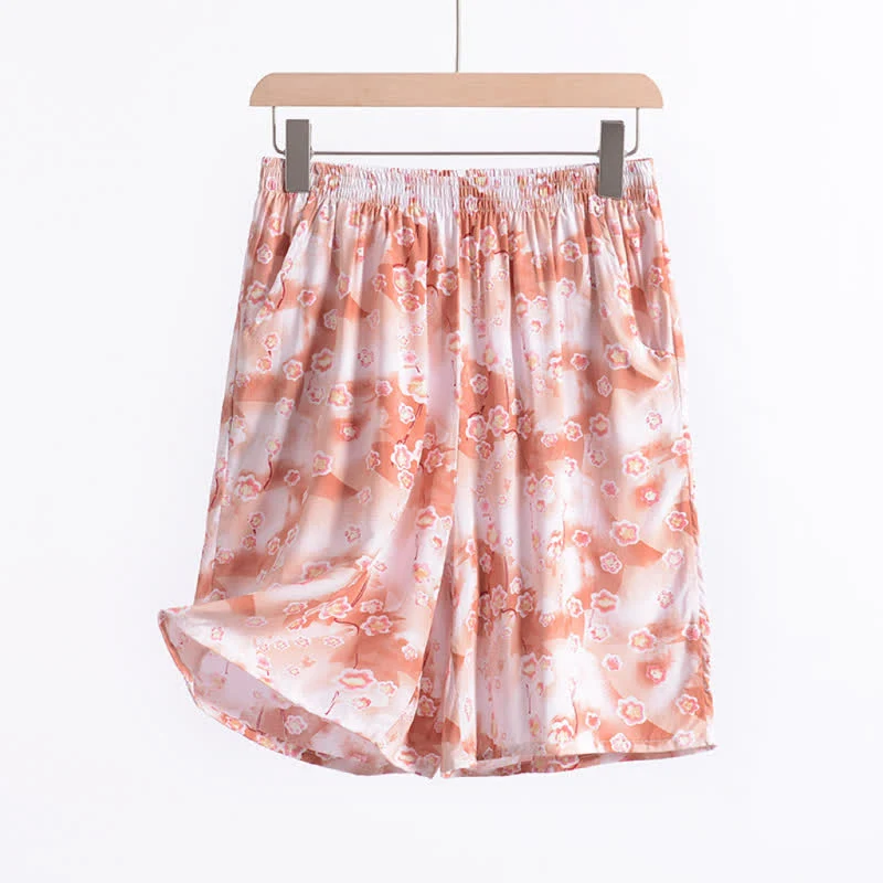 Sommerliche, geblümte Baumwoll-Shorts zum Entspannen