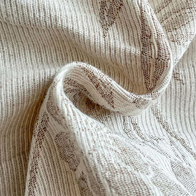 Bettwäsche-Set aus gewaschener Baumwolle mit Jacquard-Muster und botanischem Muster