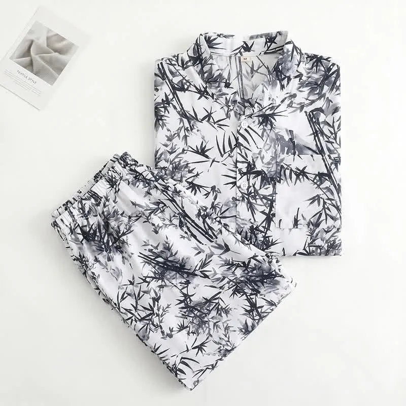 Unisex-Pyjama-Set mit Bambusprint