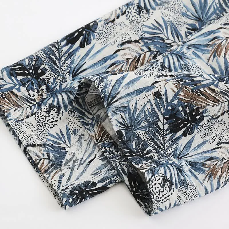 Loungewear-Set mit tropischem Blätterprint