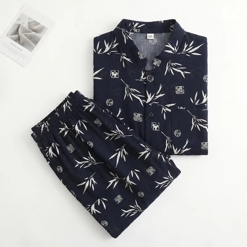 Unisex Loungewear-Set mit Bambusblattmuster