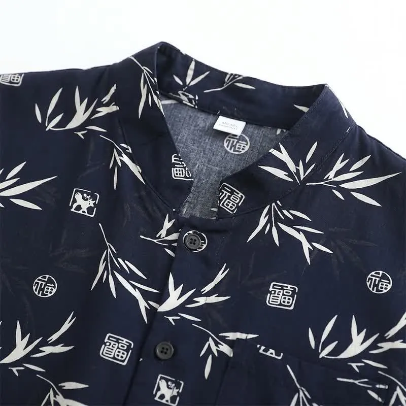 Unisex Loungewear-Set mit Bambusblattmuster