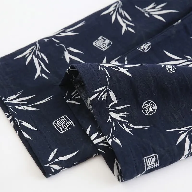 Unisex Loungewear-Set mit Bambusblattmuster