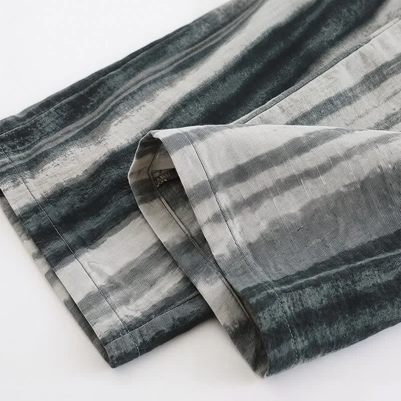 Unisex-Pyjama mit Stehkragen und Tintenstreifen