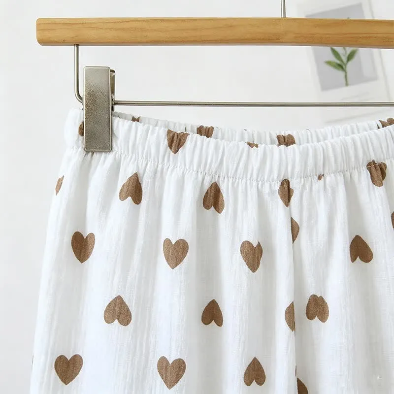 Rüschen-Herz-Baumwollgaze-Cami-Pyjama