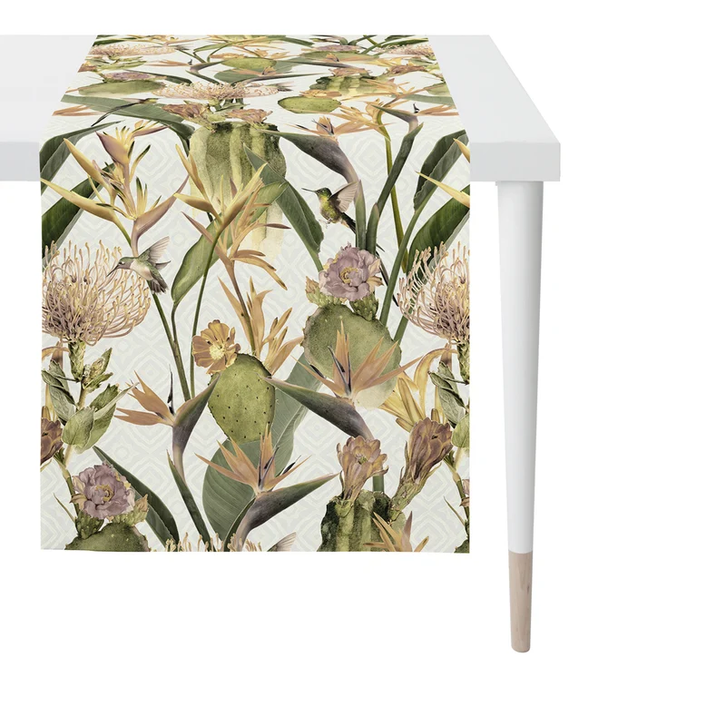 APELT 6522 Tischläufer Exotische Blüten und Pflanzen