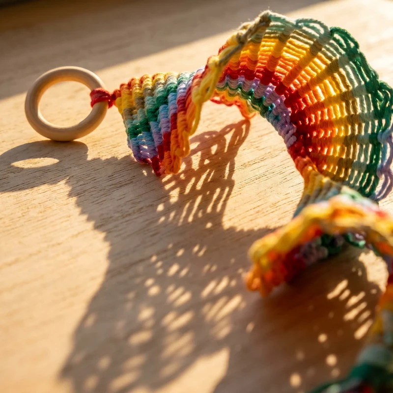 Boho-Regenbogen-Makramee-Hängeglocke als Wanddekoration
