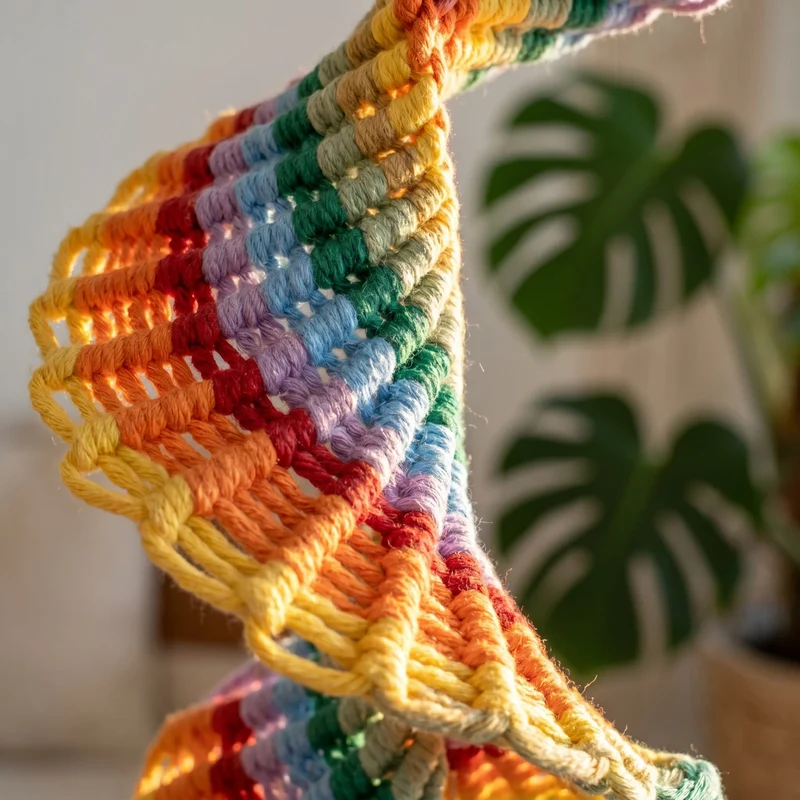 Boho-Regenbogen-Makramee-Hängeglocke als Wanddekoration