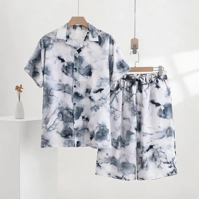 Unisex-Pyjama-Set im Ink-Wash-Stil