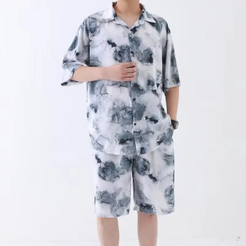 Unisex-Pyjama-Set im Ink-Wash-Stil