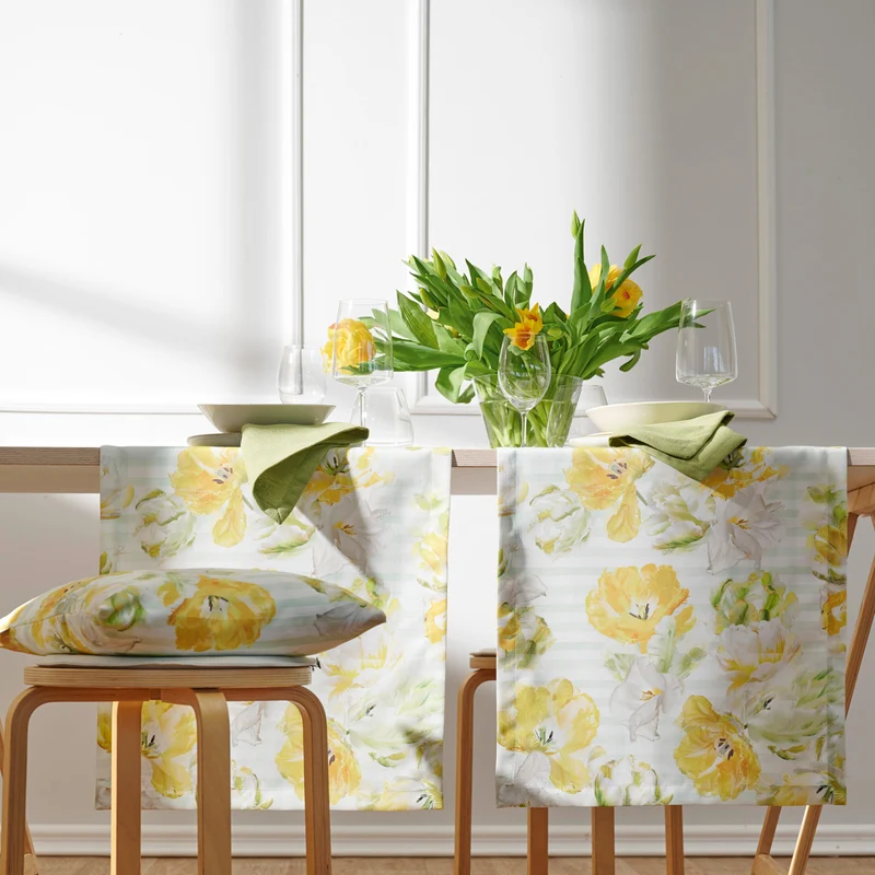 APELT 6405 Tischläufer Papageientulpen Frühjahrsblüten