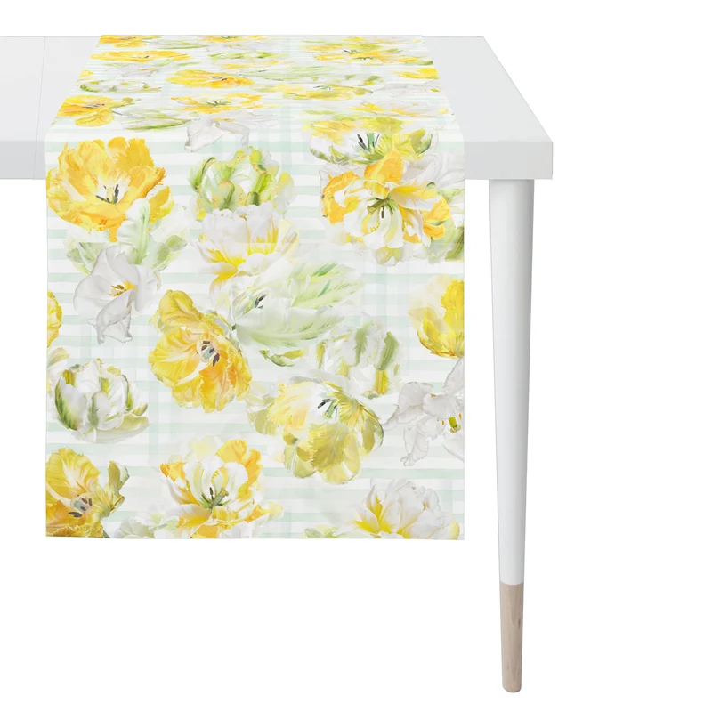 APELT 6405 Tischläufer Papageientulpen Frühjahrsblüten