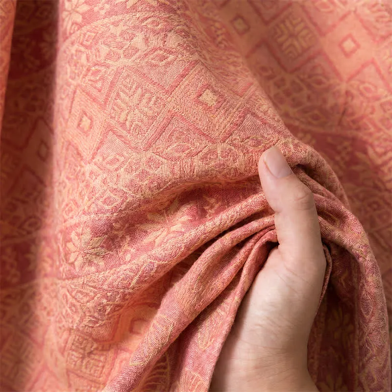 Kimono-Bademantel aus Baumwolle mit ethnischem geometrischem Muster